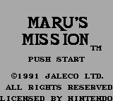 Maru's Mission (USA) Title Screen